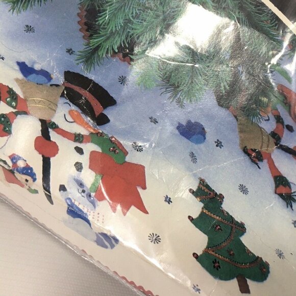Tree Skirt Kit Titan Christmas 593 Snowman Animals Felt 36" Vintage Needlecraft - Picture 5 of 10